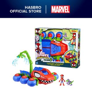 Marvel Spidey and His Amazing Friends Dino-Webs Crawler Toy Car Playset Spider-Man & Goblin Raptor 4-Inch (10cm) Action Figures Kids Ages 3 & Up