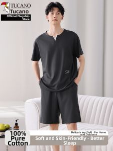 TUCANO | Summer Cotton Short Sleeve Comfortable Oversized Mens Pajama Set