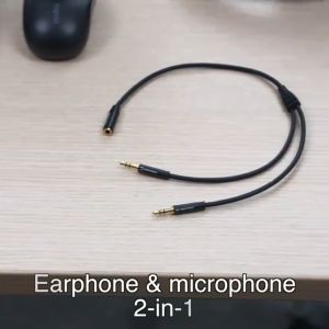 Vention Audio Splitter for Audio and Mic 3.5mm Extension Headphone jack for PC Laptop Earphone Headset 3.5mm Female to 2 Male Cable