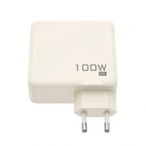 100W GaN Fast Charger with 3-Port (2C1A) PD EU Plug for iPhone Samsung Laptops - High-Speed Charging for Multiple Devices