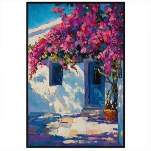 Tranh vẽ tường giàn hoa giấy phong thủy trừ tà hút tài lộc.Tranh treo tườngdán tường.CGI-1390