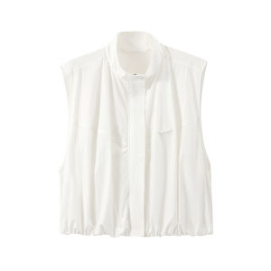 URLAZH | Summer New Simple Design Flared White Sleeveless Vest