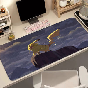 Bandai | Pokemon Pikachu PU Leather Gaming Mouse Pad Large Size Non Slip Office Desktop Keyboard Mat for PC Gamer Cartoon Accessories