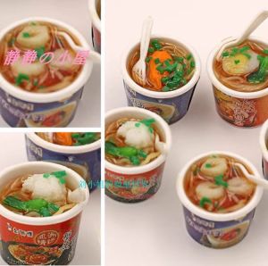 Miniature DIY Noodle Soup Bowl Dollhouse Accessories Pretend Play Educational Toys Realistic Mini Food for Kids over 14 Years Old