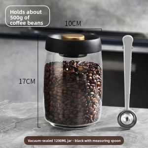 MONGDIO | Vacuum Sealed Storage Can for Coffee Beans and Tea Glass Container