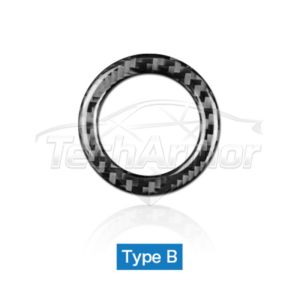 Carbon Fiber Trim Car Ignition Switch Key Hole Ring Start Button Circle Sticker For Mercedes-Benz W203 W204 W212 GLA CLA GLC SLK