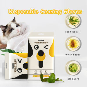 Buy 2 Get 1 Free Pet Disposable Glove Bath Cleaning Glove Antibacterial Dog Cat Wet Tissue SPA Sarung Tangan Pakai Buang Kucing