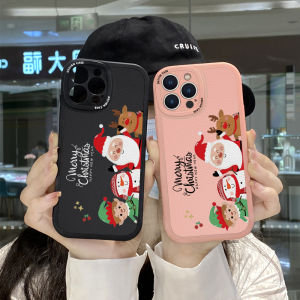 UCUC Couple Casing For iPhone 7 8 7 Plus 8 Plus SE 2020 SE 2022 iPhone7plus iPhone8plus 7+8+ iPhoneSE 2022 Phone Case Boys Cartoon Santa Christmas Leather Soft Leather Cover Case