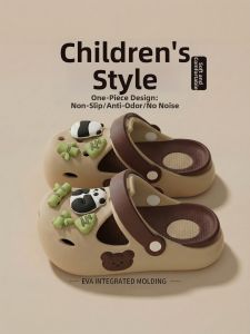 MIDANGDANG | Cartoon Panda Design Kids Clog Shoes Slip-resistant Parent-Child
