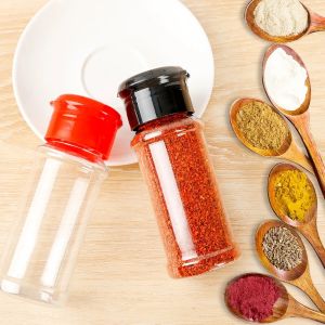 100ML Seasoning Bottles Plastic Transparent Spices Jars BBQ Shaker Kitchen Condiment Gadgets