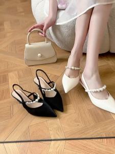 Daphne | Spring/Summer Pearl Decorated Breathable Versatile High Heels