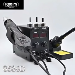 REAIM Solder Station Digital 8586D Pro Heat Gun Solder Blower Heat Air Gun Solder 2 In 1 Solder Uap Mechanic 450W Solder Segel Plastik Untuk