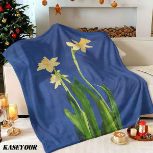Beast Kingdom | Watercolor Daffodils Winter Summer Flannel Blanket Throw Fleece Soft Fuzzy Plush Cozy Fleece Blankets for Sofa Ideal Gifts