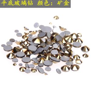 Hot Selling Jewelry Flat Bottom Mine Gold SS3-SS40 Glass Drill Nail Art Drill Silver Base Beauty Nail Drill Zirconia Jewelry