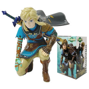 12cm Legend Of Zelda Anime Link Kingdom Of Tears Squatting Position Statue Game Pvc Handheld Models Dolls Ornaments Gifts