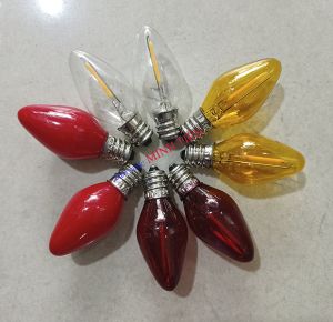 1 Bóng ớt LED E12 màu trắng trong vàng đỏ trong đỏ đục xanh dương xanh lá cây sản xuất tại Việt Nam bởi Cty Hòa Thái