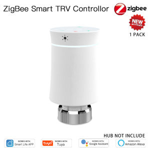 MOES | MOES ZigBee 3.0 Smart TRV Thermostat Tuya Radiator Actuator Valve Programmable Temperature Controller Alexa Google Voice Control