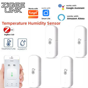 1-4pcs Tuya Zigbee 3.0 Cozylife WiFi Smart Temperature Humidity Sensor Real-Time Monitor App Alerts Voice Control Alexa Google