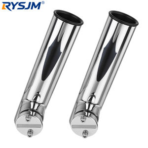 RYSJM | Stainless Steel Fishing Tackle Rotatable Rod Holder Clamp Boat Accessories Fishing Pole Mount Marine Yacht Fish Pole Stand Tube