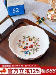 Modern Luxury Creative Ceramic Dinner Plate Deep Dish Home Use Bowl Plate European Style Irregular Shape Underglaze Color