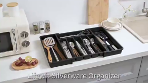 SG Stock Cutlery Storage Tray Kitchen Storage Tray Drawer Cutlery Tray Adjustable Cutlery Drawer Organizer Flatware Tray