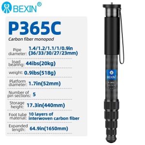 BEXIN New Carbon Fiber Monopod Retractable Portable Monopod Travel Shooting Mobile Phone Live Selfie Bracket for iphone Camera