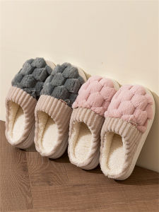Warm Cotton Slippers for Men And Women with Fur Home Use Beauty Salon Indoor Couple Slip Resistant Comfortable Home Shoes