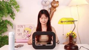 ไฟ LED แบบวงแหวนใหม่แบบพกพา ชาร์จไฟได้ สำหรับถ่ายภาพ ถ่ายทอดสด ศัพท์มือถือ ตั้งโต๊ะ ไฟเซลฟี่กรงกระต่าย