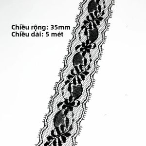 5 Mét Các Loại Ruy Băng Ren Trắng Và Đen Hoa Trang Trí Để Gói Quà Giáng Sinh Đám Cưới Đồ Thủ Công DIY May - 20mm/25mm Chiều Rộng