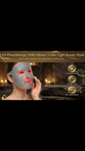 LED Light Therapy Face Mask 576 Light Beams | Pro 3-Color LED & Near-Infrared Anti-Aging Acne Treatment Skincare Mask
