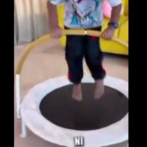 Jumpking Trampoline 36" bouncer with curve handle Ivory White Bouncer - Beige handle foam