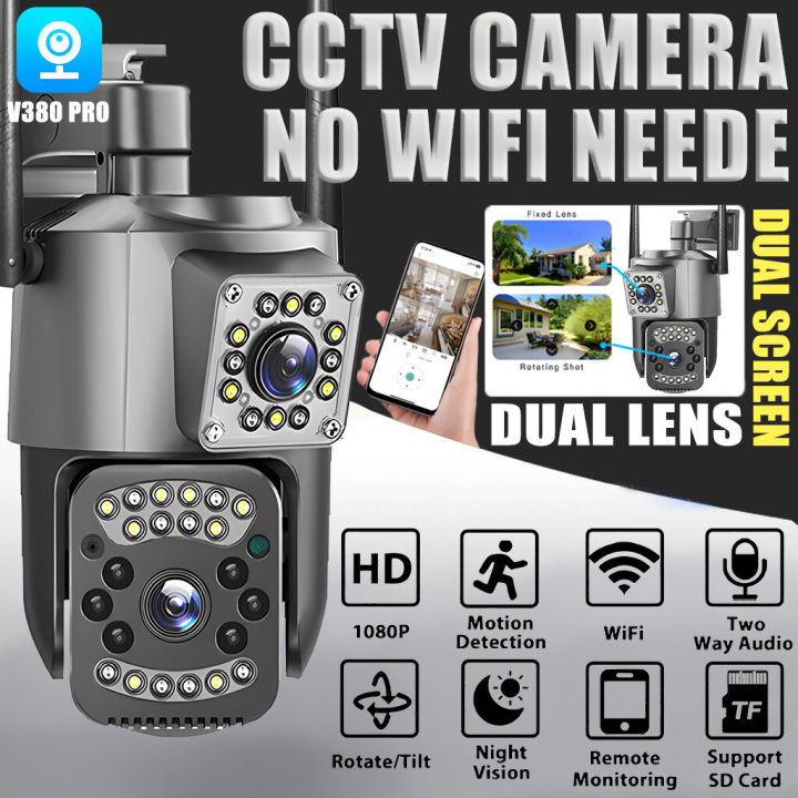BUY 1 TAKE 1 V380 Pro 5G 8MP Dual Lens Dual Screens CCTV Camera No Need ...