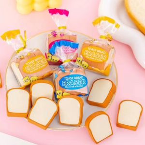 [MSIA SHIP] NOVELTY Cute Kids Toast Bread Pencil Eraser (4pcs/pack) & Cookies (6pcs/box) Pemadam Pensil Roti Biskut Comel Kanak Stationery Kindergarten Goodies Doorgift Children Christmas Birthday Party Present Gift Alat Tulis Hadiah Budak Tadika 胶擦