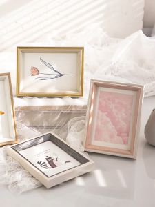 【local delivery】6"/8"/10"/A4 Photo Frame Nordic ins Style Simple Luxury Photo Frame Setting Table Hanging Wall