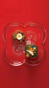 Bộ 2 Dĩa hoa 4 cánh vuông nhựa VIỆT NHẬT - Trong suốt đựng đồ ăn trang trí trái cây - 1170/1/2