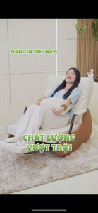 Ghế Thư Giãn VIRA FURNITURE Da Màu Nâu Mịn Chân Da Màu Đen Mịn