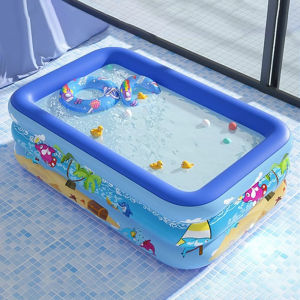 Inflatable Swimming Pool 110/120CM PVC Framed Swimming Pool Cartoon Pattern Thickening Swimming Pool for Summer Outdoor Indoor