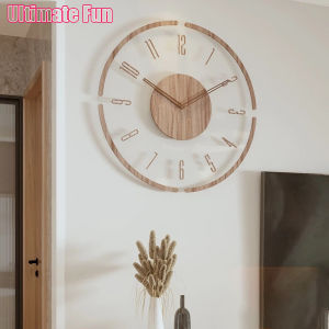 Creative Transparent Wall Clock Elegant Wooden Mute Acrylic Simple Nordic Decoration Modern Art High
