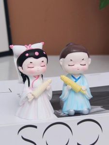 Retro Style White Snake Legend Figurine Collectible Blind Box Cultural Creative Snake Year Souvenir Desktop Decoration Resin Craft