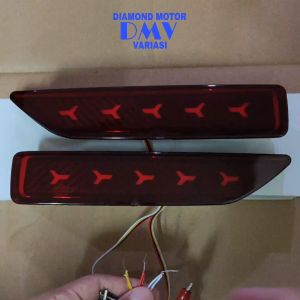 Mata Kucing Reflektor Lampu LED Bemper Belakang Model C Mobilio BRV 2014 2016 2017 2019 2021 2025