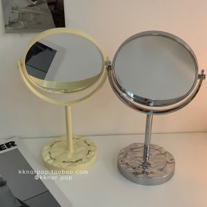 Kknar Luxurious Desktop Makeup Mirror Adjustable Bedroom Dual-Sided Portable Vanity Mirror for Women Simple Style Fresh Trend