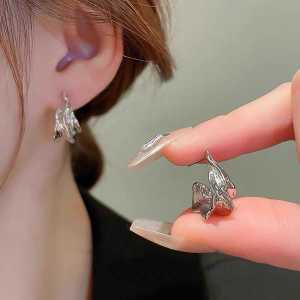 ต่างหูโลหะรูปวงกลมสไตล์ใหม่สำหรับผู้หญิง S925 เงินแท้ ดีไซน์เก๋ไก๋ ดีไซน์พิเศษ เครื่องประดับแฟชั่น เครื่องประดับหู