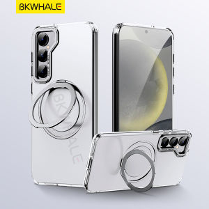 BKWHALE วงเล็บหมุน 360 ° กรณีโทรศัพท์แม่เหล็ก สำหรับ Samsung Galaxy S24 Ultra S25 Ultra S23 + S24 + S23 Ultra S25+ S24+ S23+ ที่อยู่อาศัยโปร่งแสง