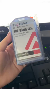 Combo 5 Thẻ đeo bảng tên khổ đứng nhựa dẻo trong suốt Stacom ID6614