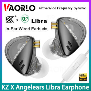 KZ X Angelears Libra หูฟังแบบมีสายไดรฟ์เวอร์ไดนามิกหูฟังไฮไฟความถี่กว้างพิเศษพร้อมไมโครโฟนหูฟังเกมหูฟังออกกำลังกายดั้งเดิม