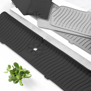 1PC 30 Inch Còn Bồn Rửa Bắn Bảo Vệ Thảm Silicon Vòi Nhỏ Giọt Bắt Khay Thân Thiện Với Môi Trường Hình Chữ Nhật Thoát Nước Miếng Lót Cho Nhà Bếp Phong Cách Hiện Đại