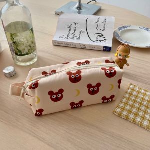 Large Capacity Student Pencil Case Cute Moon Bear Cow Stationery Storage Box Ideal for School Supplies Cultural Business Needs