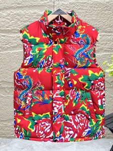 Áo Vest Lót Lông Cừu Dày Ấm Áp Cổ Đứng in Hoa Lớn Cho Nam Và Nữ Thời Trang Xuân 2025 Thường Ngày Mùa Đông