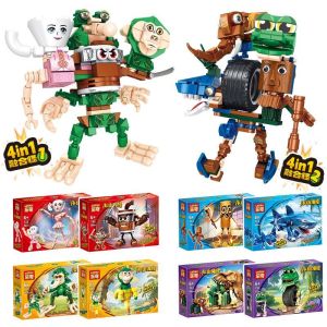 8pcs Model Set Tungtungtungsahur Building Assembly Bricks Kit Creative Construction Toys Birthday Gift for Boys Girls Blind Box