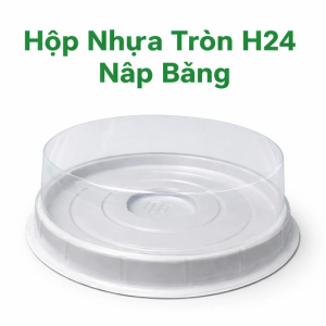 COMBO 50 - 100 HỘP ĐỰNG BÁNH H24 NẮP THẤP – BAO GỒM ĐẾ & NẮP
